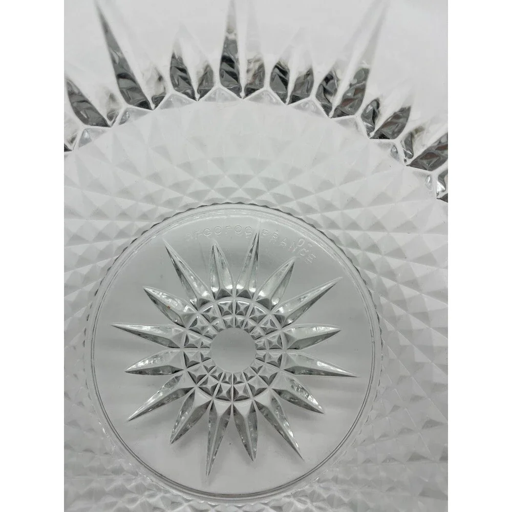 Vintage Arcoroc France Glass Starburst/Diamond Design Serving Bowl